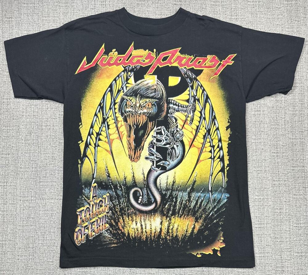 Judas Priest Shirt Mens Large Black A Touch Of Evil Jugulator AOP Parking Lot